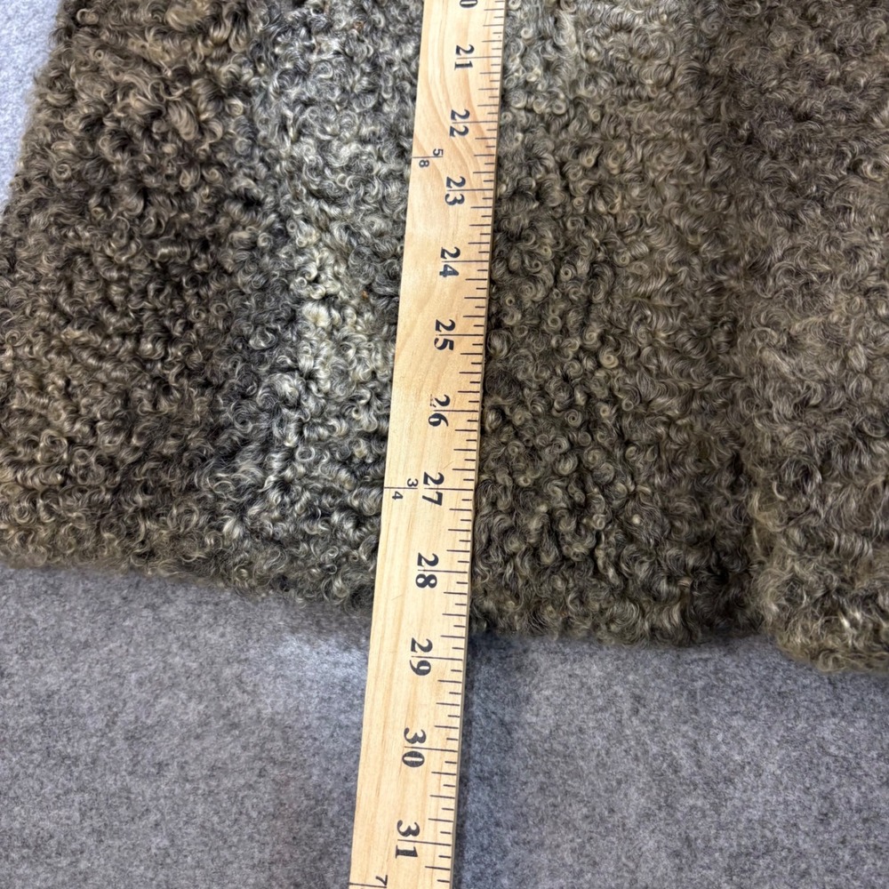 Vintage Hutzler Brothers Co Baltimore Faux Fur Curly Gray Beige Coat Jacket - Picture 6 of 7